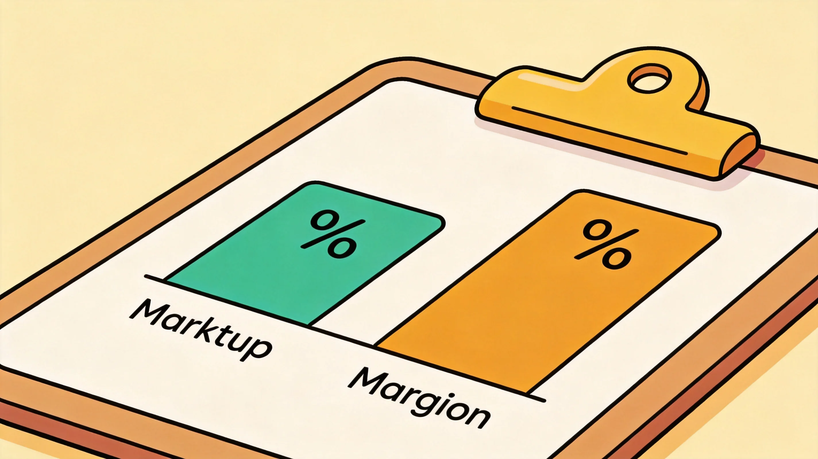 A simple comparison of markup and margin percentages