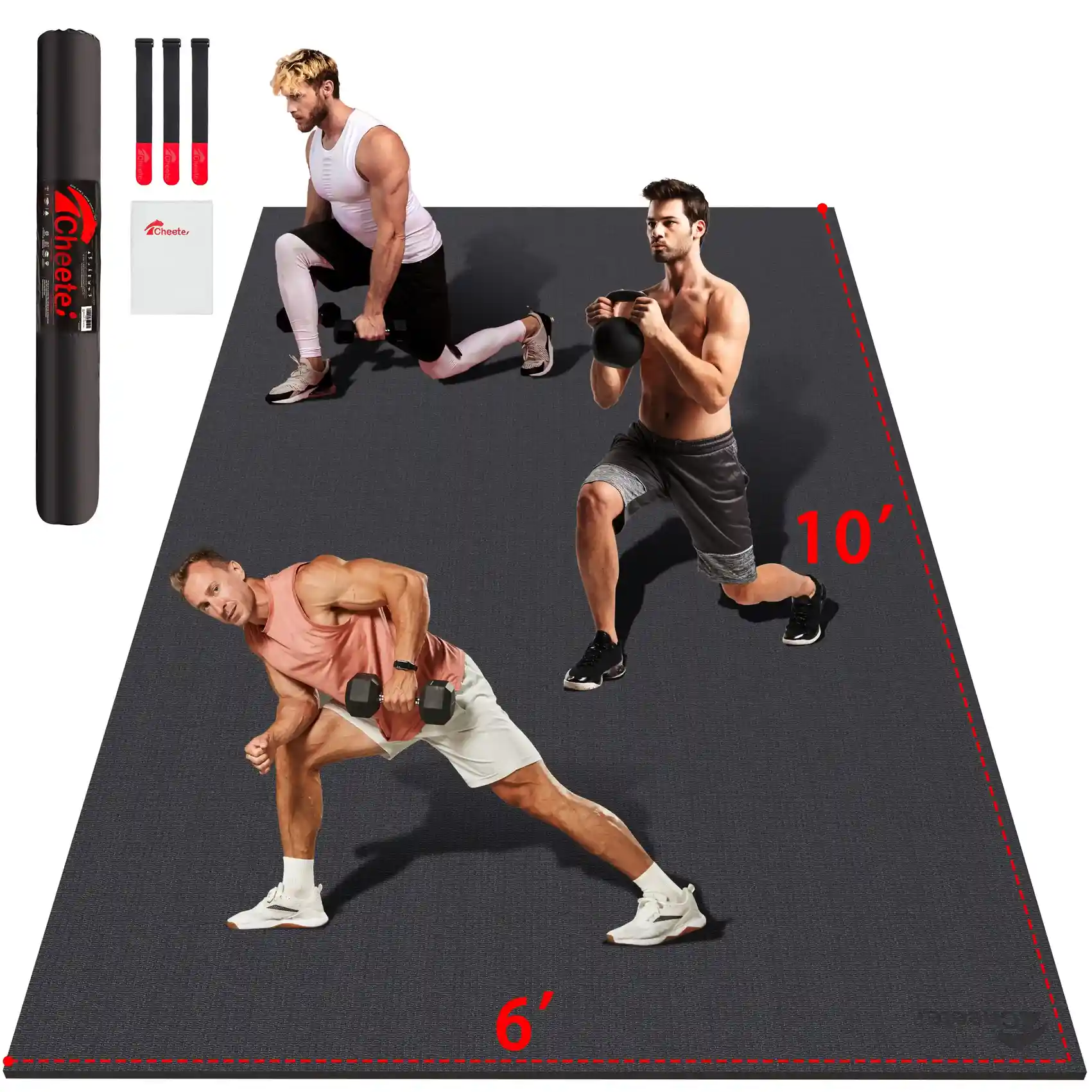 CHEETE Large Exercise Mat - 6 10