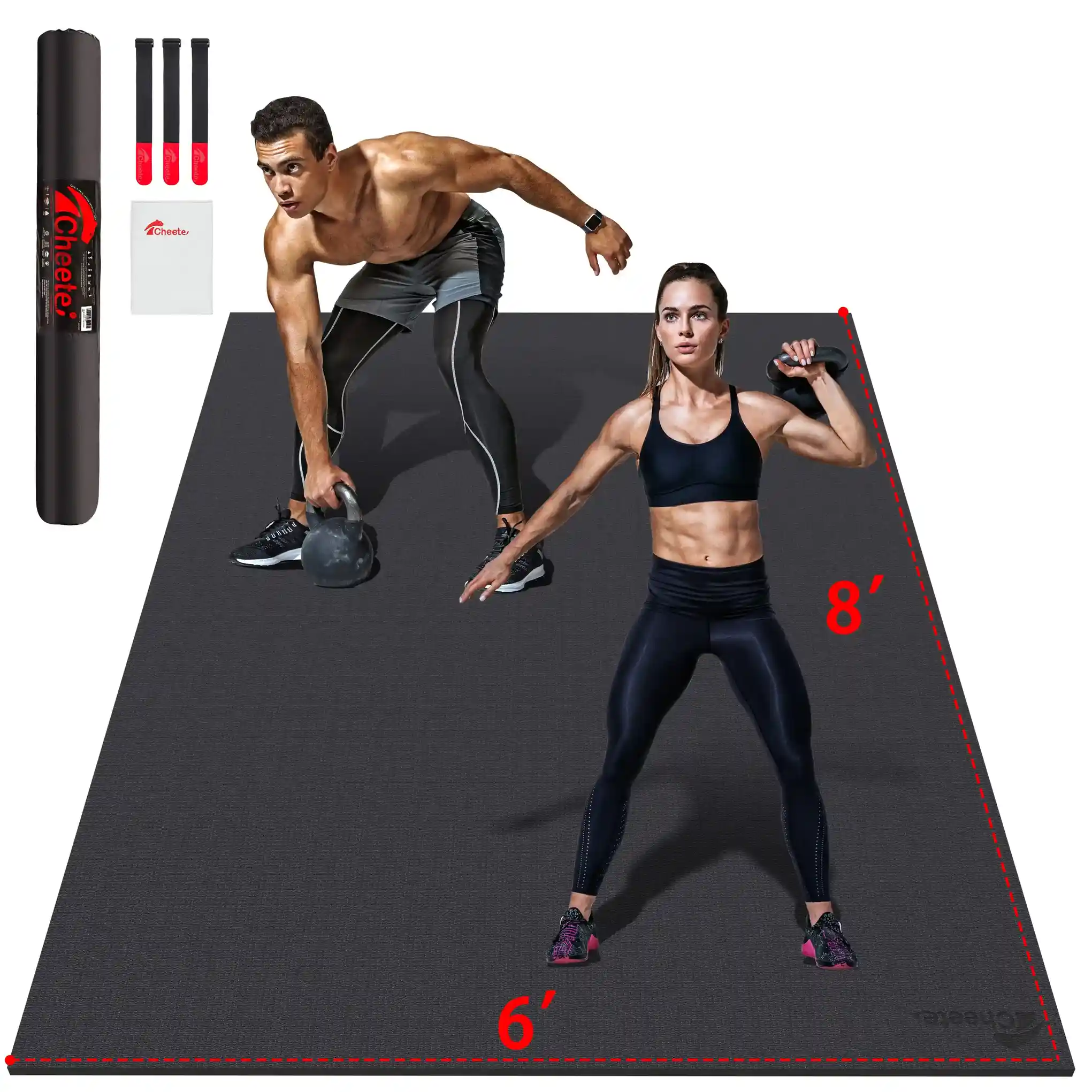 CHEETE Large Exercise Mat - 6 8