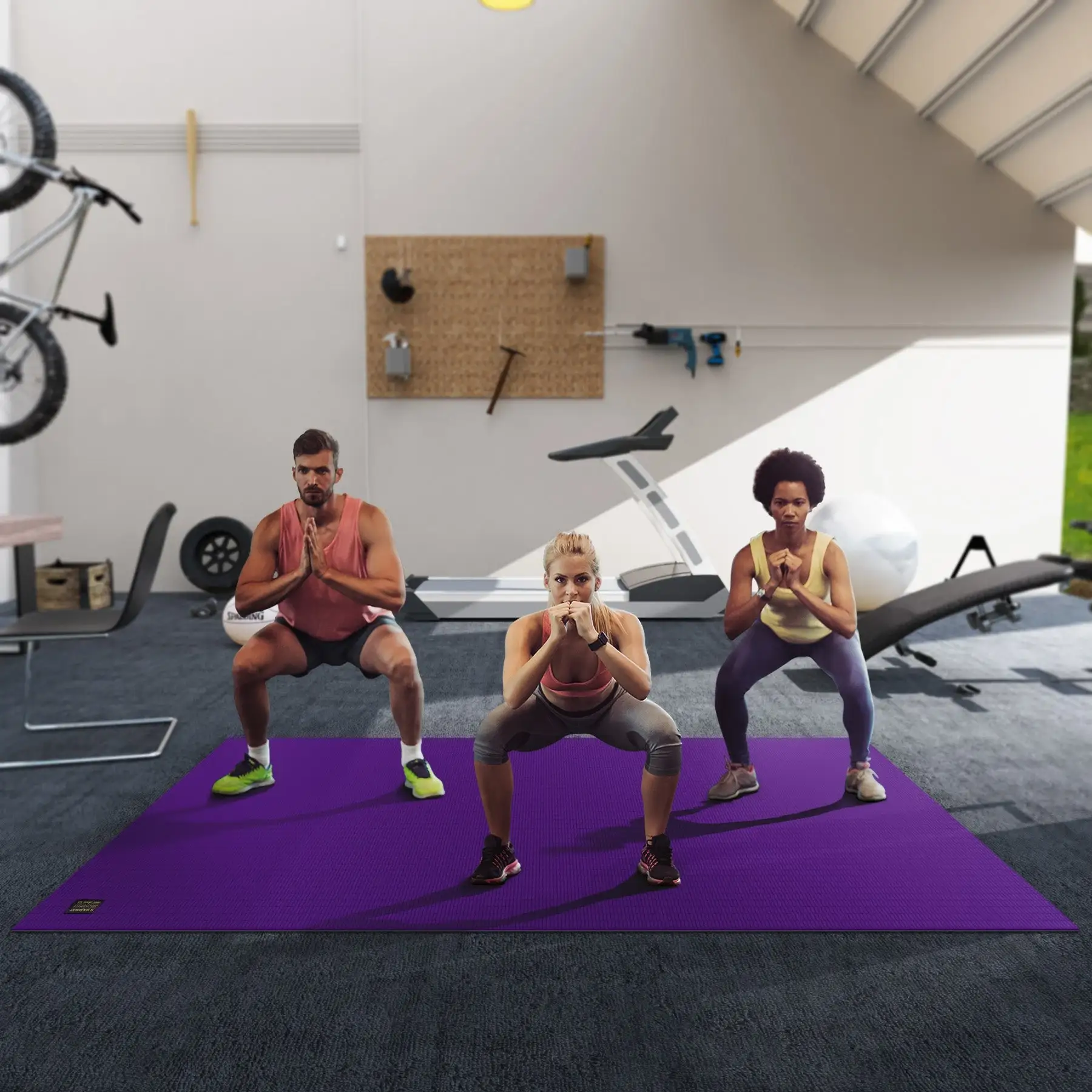GXMMAT Extra Large Exercise Mat 6'x10' - Purple