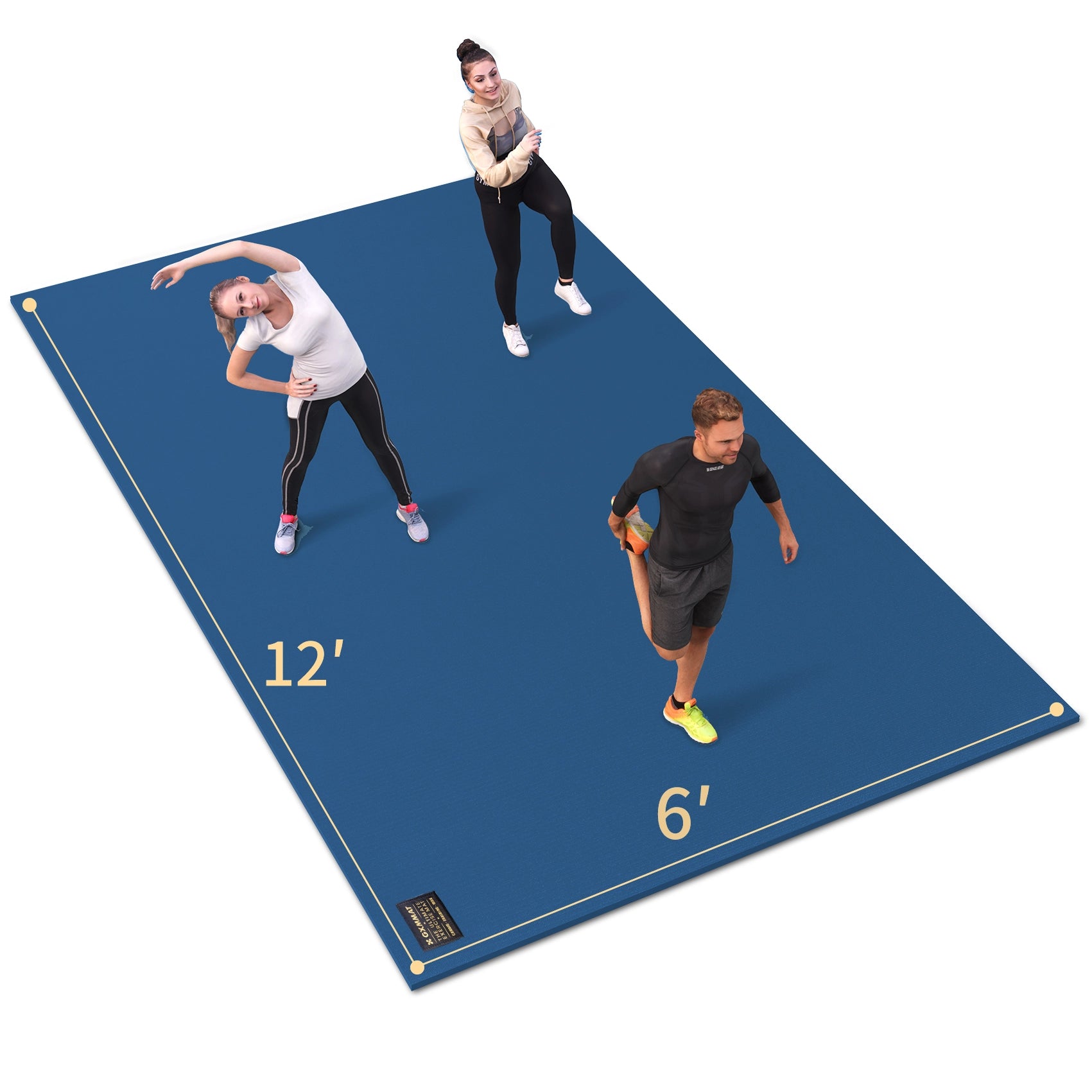 GXMMAT Extra Large Exercise Mat 6'x12' - Blue