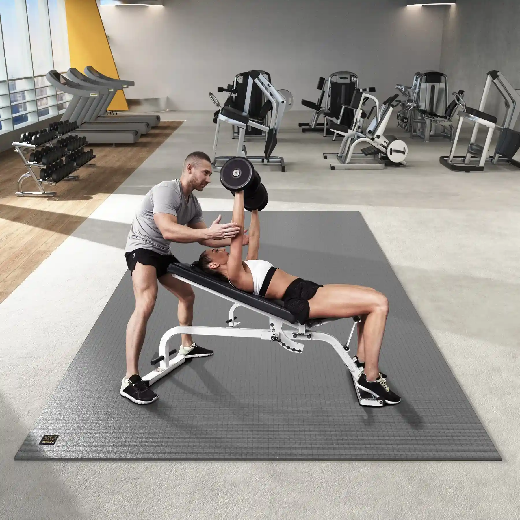 GXMMAT Extra Large Exercise Mat 6'x12' - Gray
