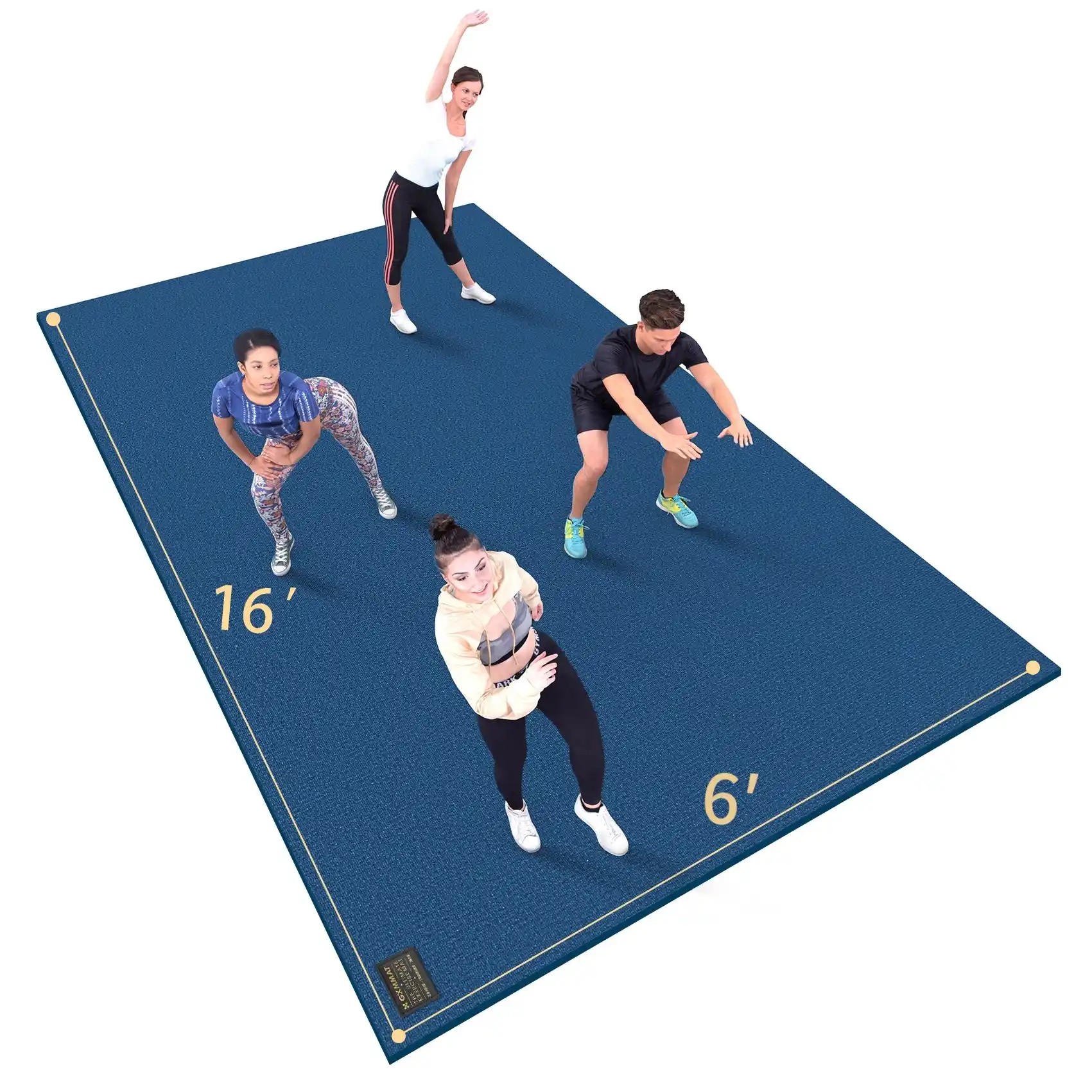 GXMMAT Extra Large Exercise Mat 6'x16' - Blue