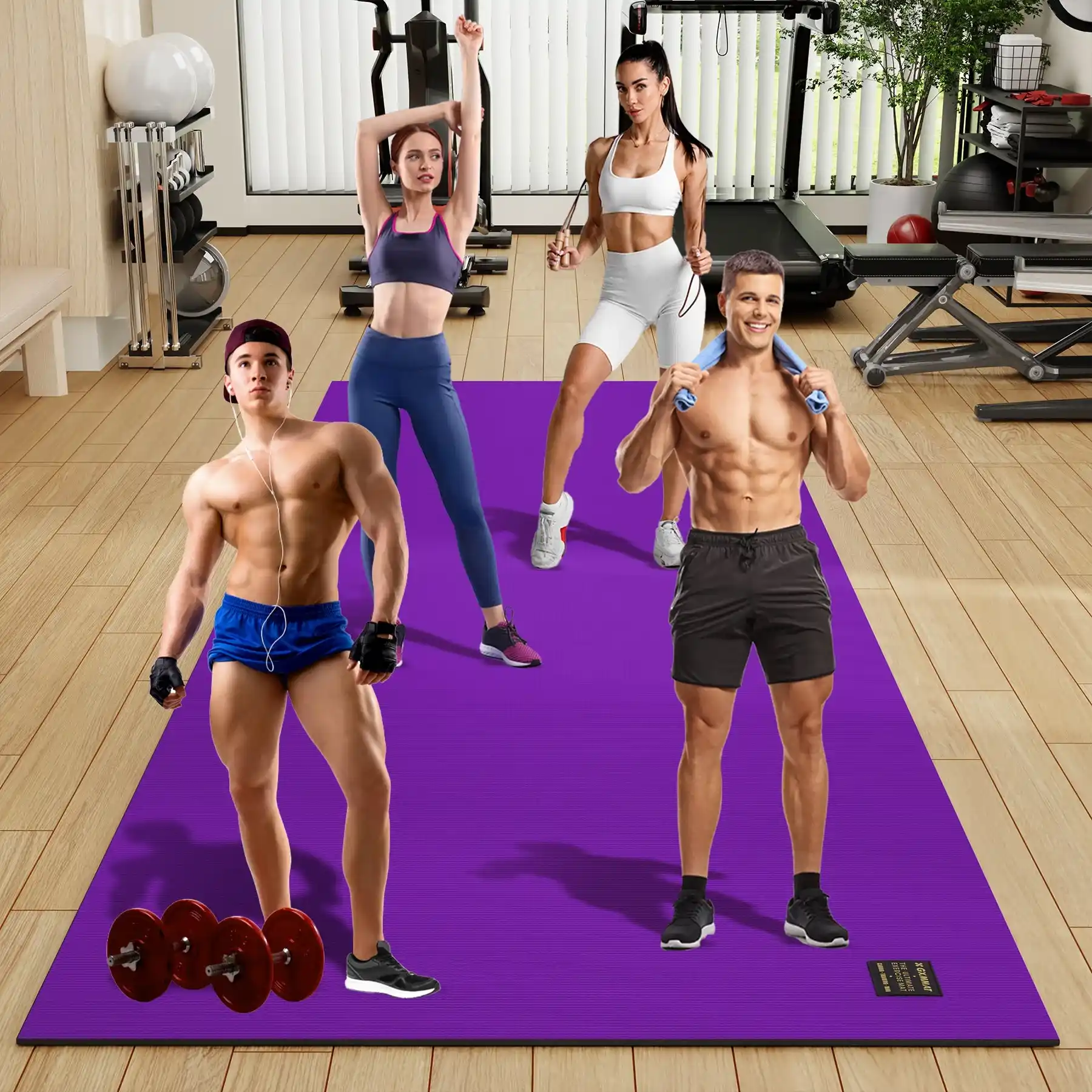 GXMMAT Extra Large Exercise Mat 6'x16' - Purple