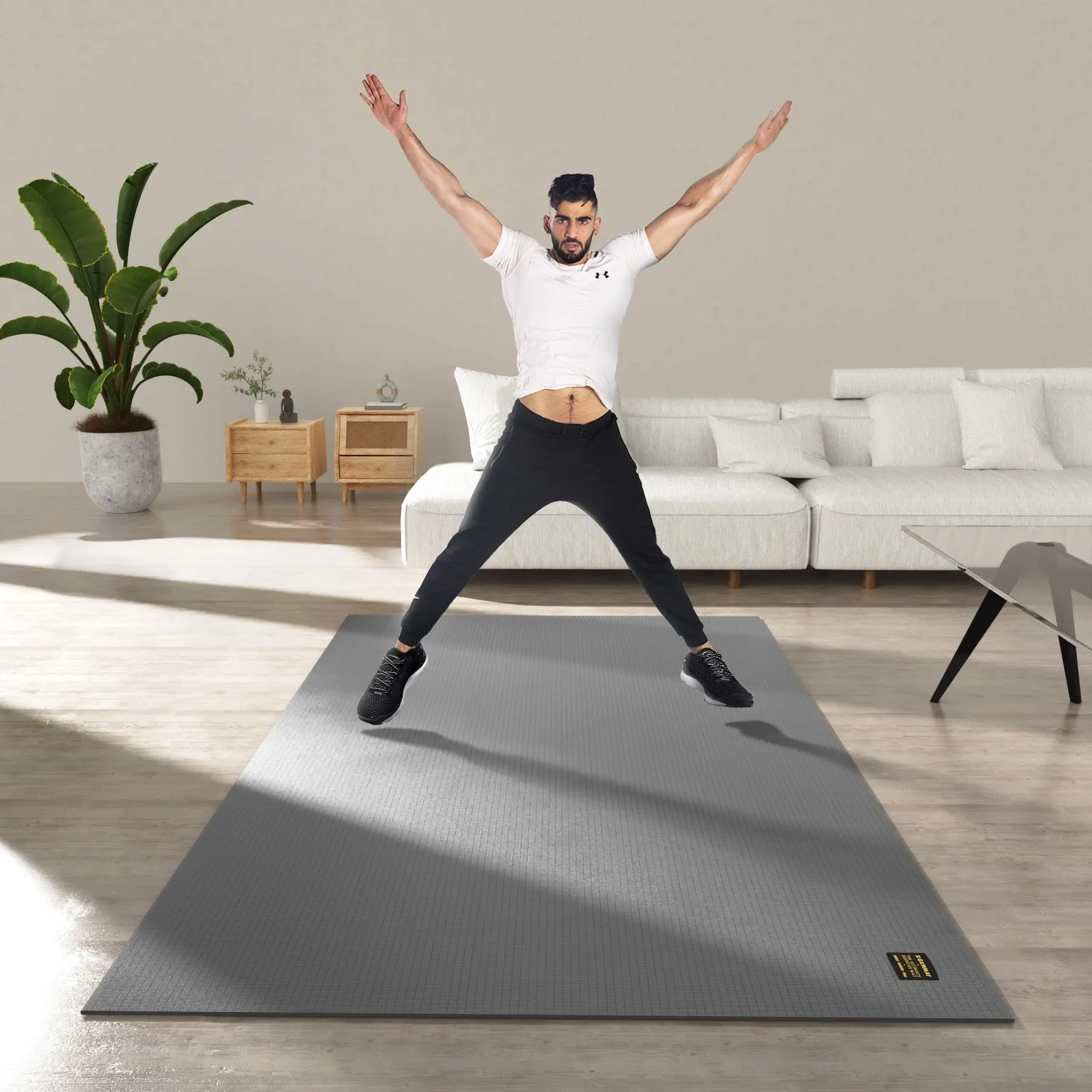 GXMMAT Large Exercise Mat 6'x4' - Gray
