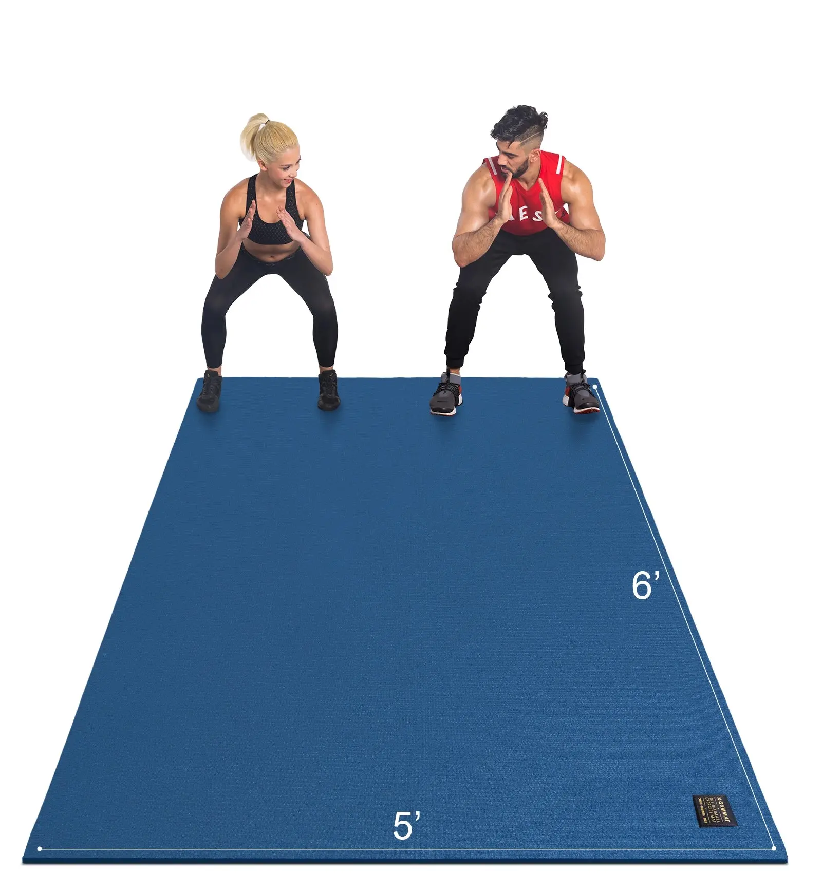 GXMMAT Large Exercise Mat 6'x5' - Blue
