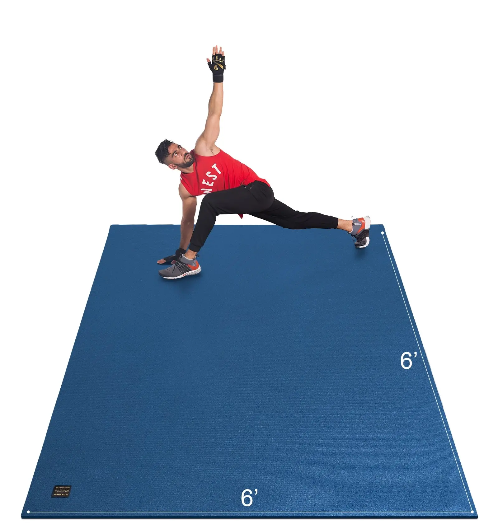 GXMMAT Large Exercise Mat 6'x6' - Blue