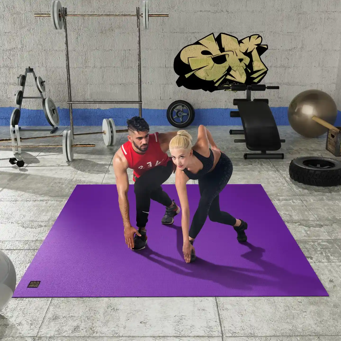 GXMMAT Large Exercise Mat 6'x8' - Purple